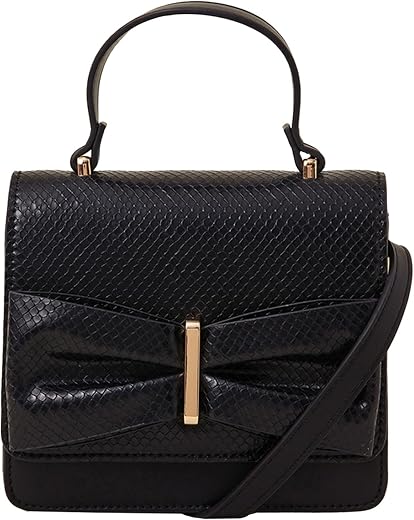 Accessorize London Women's Bow Square Satchel Sling Bag | Ladies Purse Handbag | crossbody bags for women| Ladies Gift