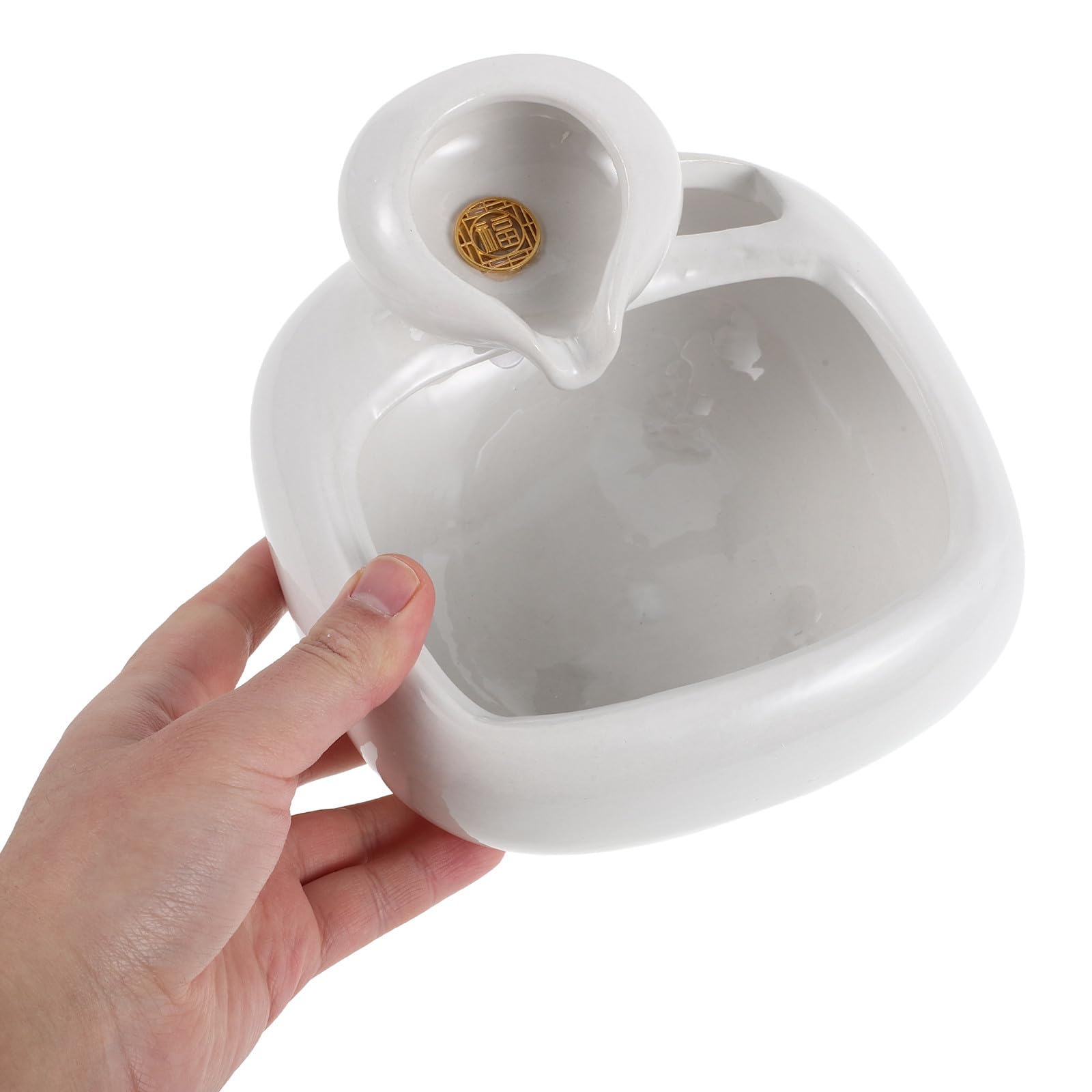ULTECHNOVO Décoration Aquarium Blanc en Céramique Circulation d'eau pour Poissons et Plantes, Améliore L'air Frais sur Bureau ou Rebord de Fenêtre