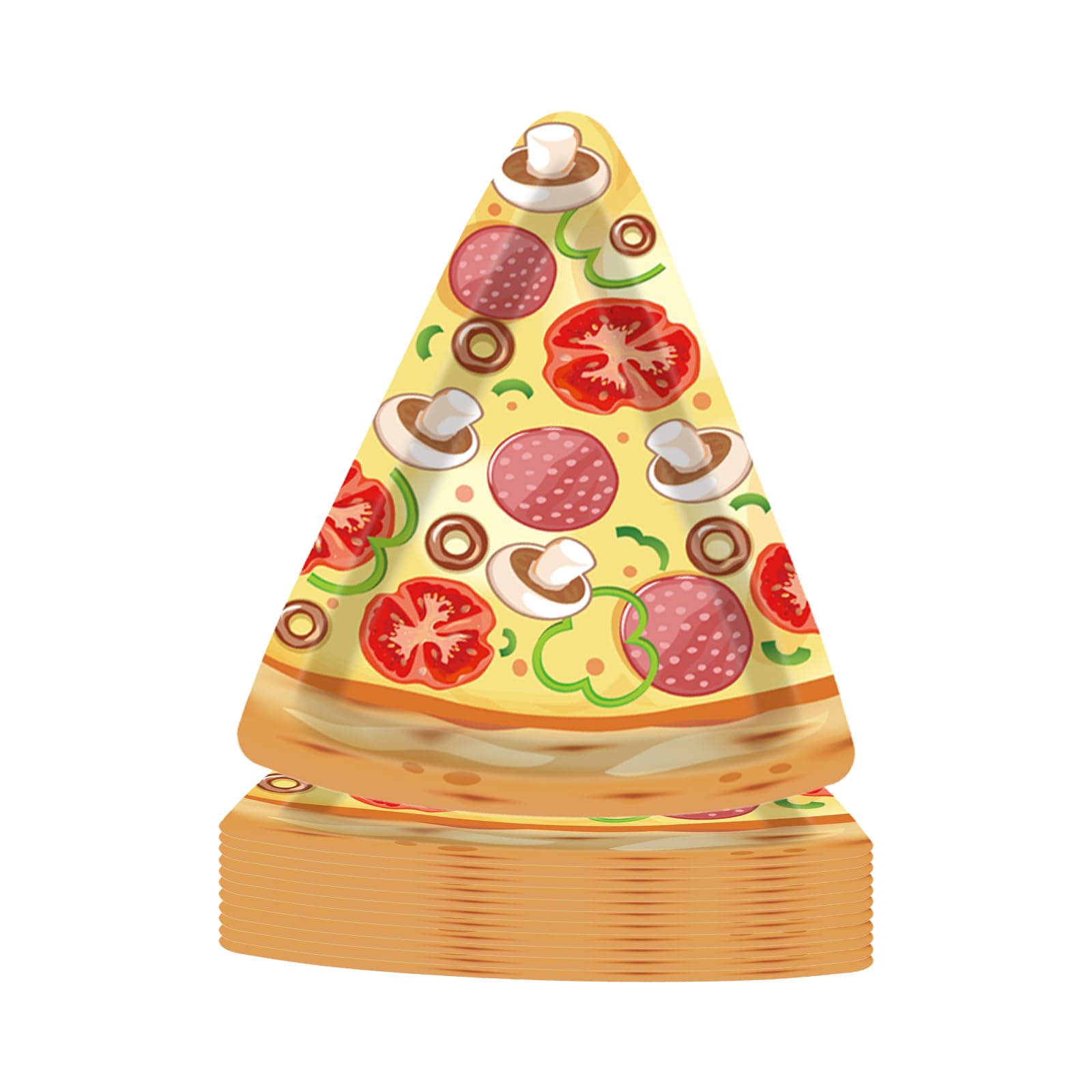 30 platos desechables en forma de pizza (9 pulgadas) divertidos para cumpleaños de niños, fiesta de pizza, baby shower, picnic, platos de papel decorativos para niños y niñas, decoración