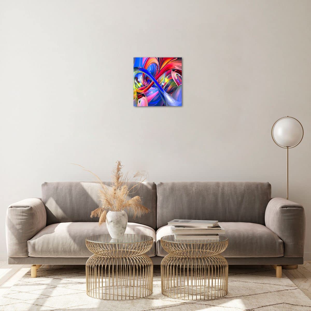 Tableau Décoratif Sur Verre 120x50cm - Style Abstrait 3D Aux Couleurs Vives - Idéal Salon, Chambre