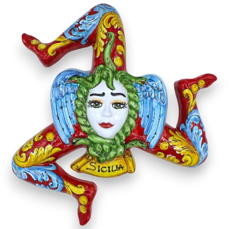 Trinacria céramique Sicilienne 36cm pour sublimer meuble vide