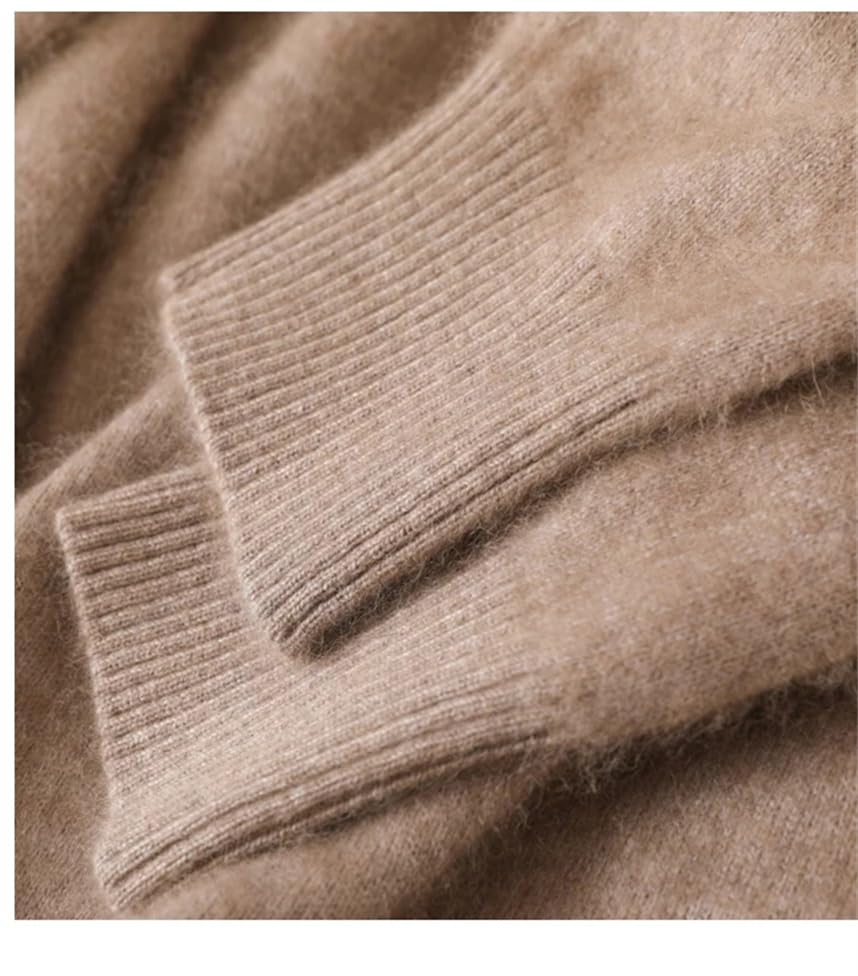 Men's Cashmere Sweater V-Neck Pullover Knitted Large Size Sweater Tops Long Sleeve3