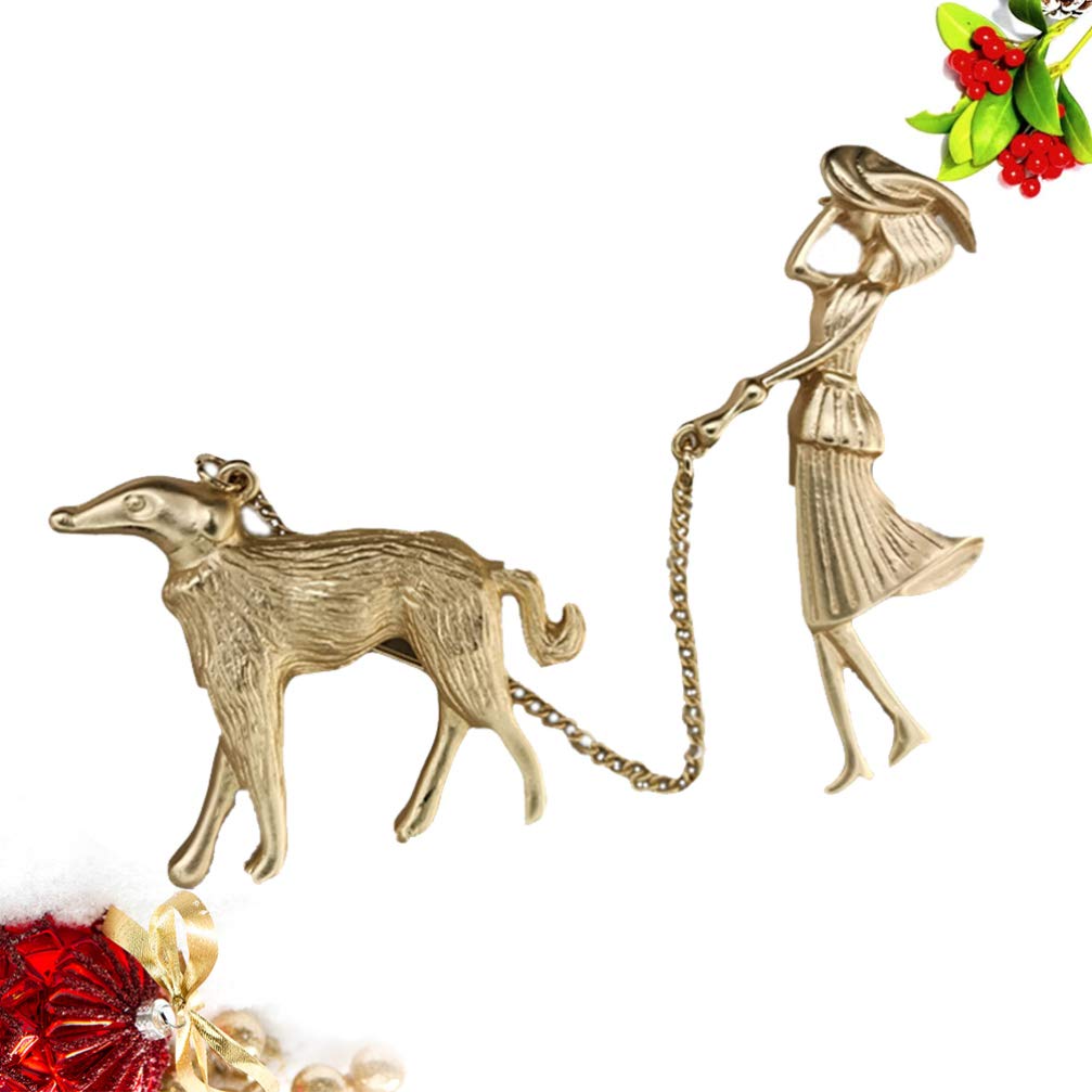 Jewelry Novedad Broche Mujer Caminando el diseño de Perros alfilador de Solapa Creativa para suéter de Sombrero decoración de Bufanda Jewelry