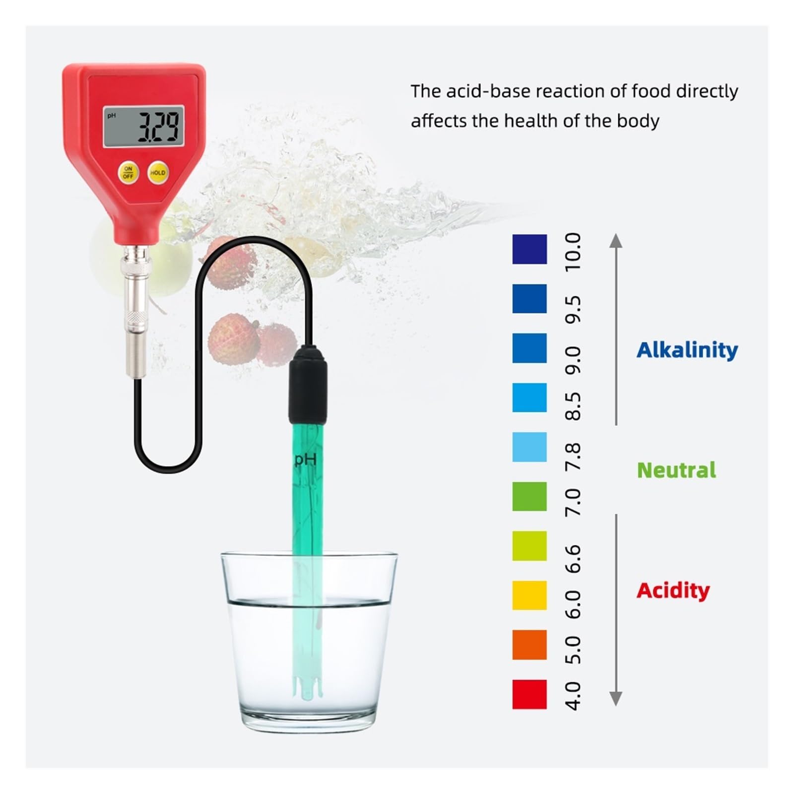 Medidor digital de pH PH-98105, analizador alta precisión, probador ATC for acuarios, hidroponía y laboratorios,Monitoreo preciso