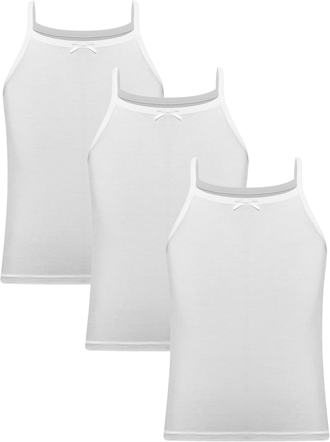 Jhaoyu Girls 3 Pieces Tank Tops Sleeveless Spaghetti Strap Camis Top Solid Color Vest for Kids