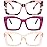 REAVEE 3 Pack Oversized Square Reading Glasses Oprah Style for Women, Blue Light Blocking Large Frame Computer Designer Fashion Readers with Spring Hinge (Pink Leopard/Purple/Tea,3.0)