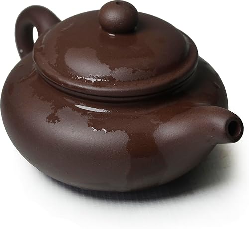 Miniatura 4 de Tetera china gongfu genuina arcilla negra Zisha 10oz Clásicos Fanggu Pot Infusers Tea (Zini arcilla púrpura)
