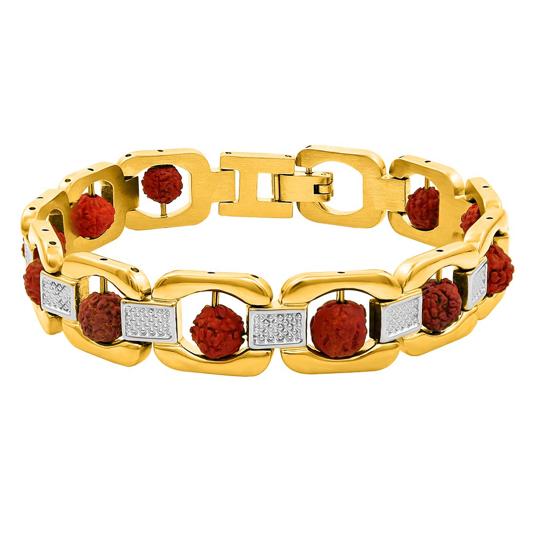 Nakabh Non-Precious Metal Base Metal Rudraksha Bracelet for Men & Boys (Gold) (B08L1284MH) Amazon Price History, Amazon Price Tracker