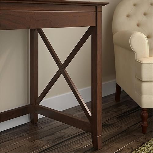 Miniatura 3 de Bush Furniture Key West - Escritorio de 48 W con archivador lateral de 2 cajones y estantería de 5 estantes en Bing Cherry