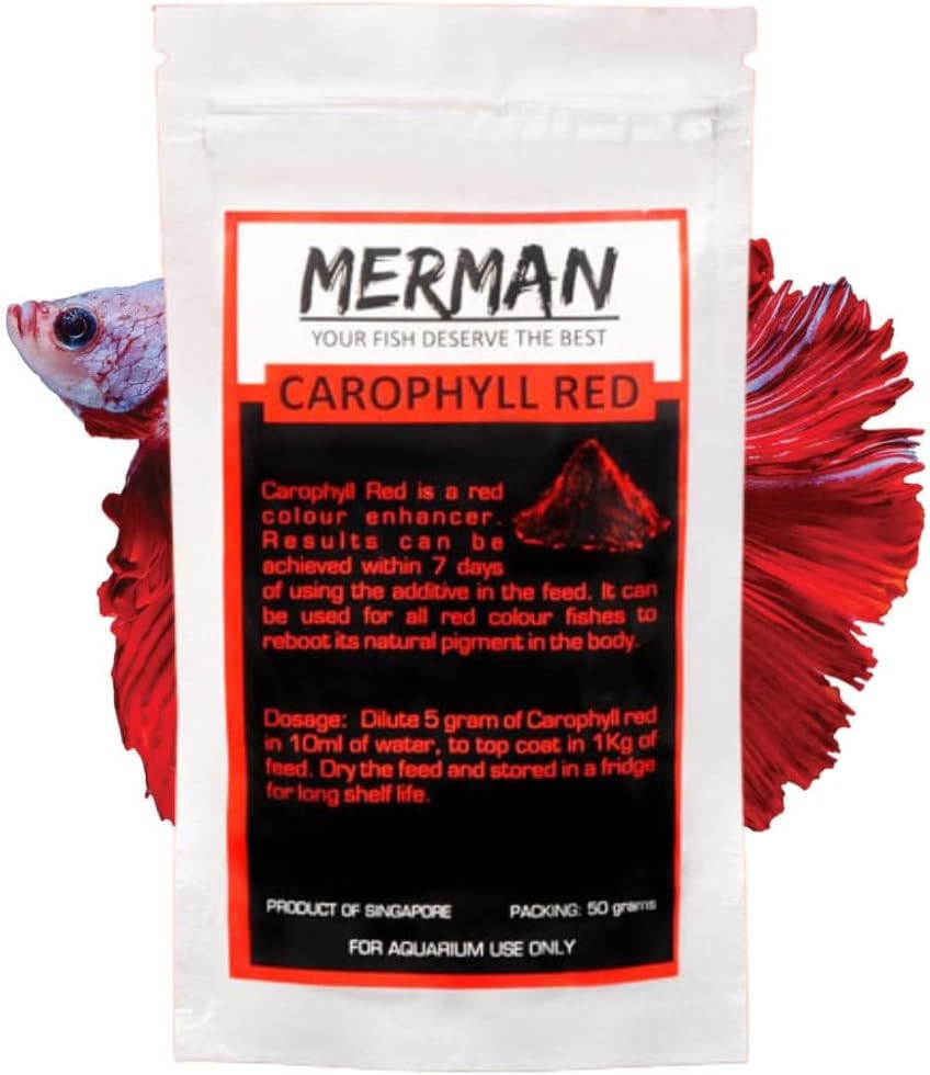 Merman (5G) Aquarium Fish Colour Enhancer Feed Additive Supplement (Carophyll Red (for Red Colouration))