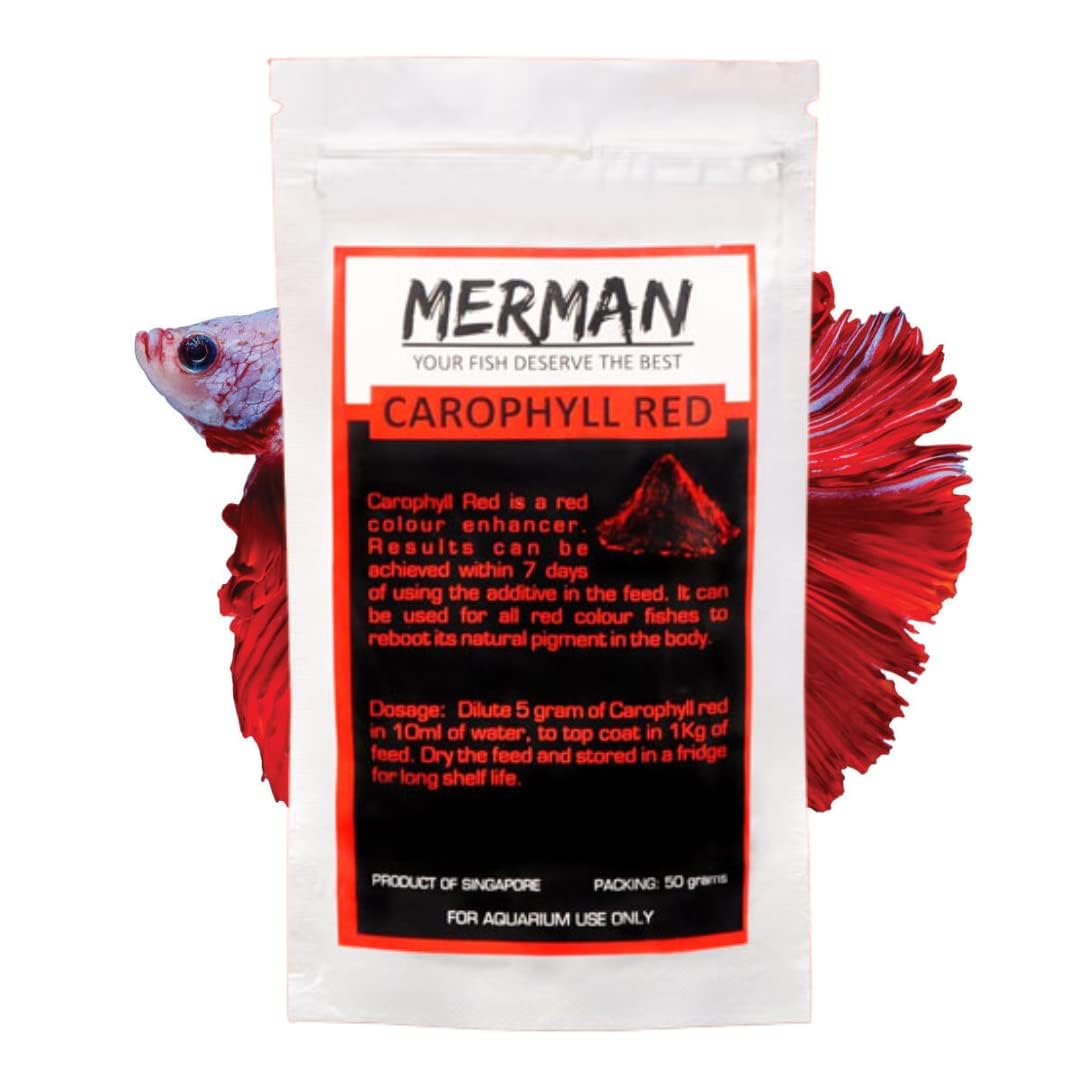 Merman (5G) Aquarium Fish Colour Enhancer Feed Additive Supplement (Carophyll Red (for Red Colouration))