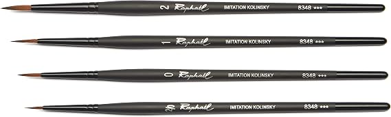 Raphael Stradivarius Synthetic Kolinsky Watercolor Brush, 0, Black