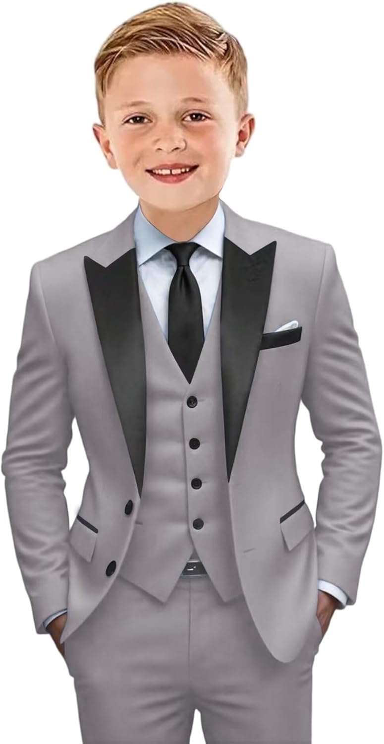 Boys Suit Kids Toddler Formal Easter Tuxedo Wedding Outfit,3Pcs Suits Set for Dinner Party Dress Clothes