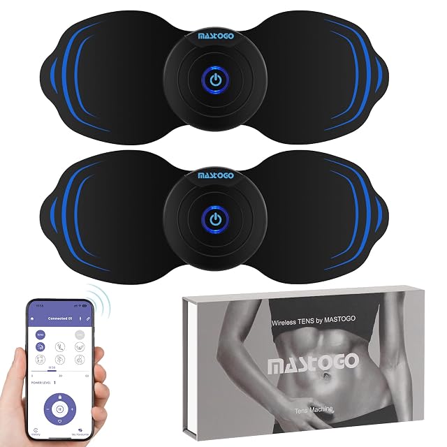 Wireless Tens Unit Muscle Stimulator - Two Sets of Tens Unit Massager for Pain Relief - Up to