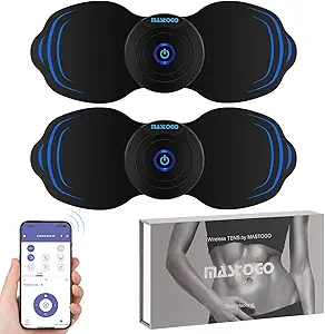 Wireless Tens Unit Muscle Stimulator - Two Sets of Tens Unit Massager for Pain Relief - Up to 12 Mode 20 Intensity Portable with App Controlled Bluetooth TENS EMS Muscle Stimulator Machine