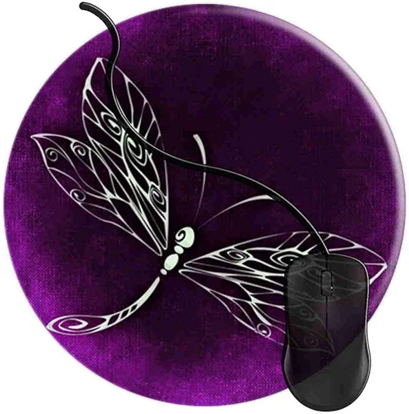 Mouse Pad for Computers,Gaming Mouse-Pads Office for Laptop Mouse Mat for PC Non Slip Mice Pad Dragonfly On Purple 2T518