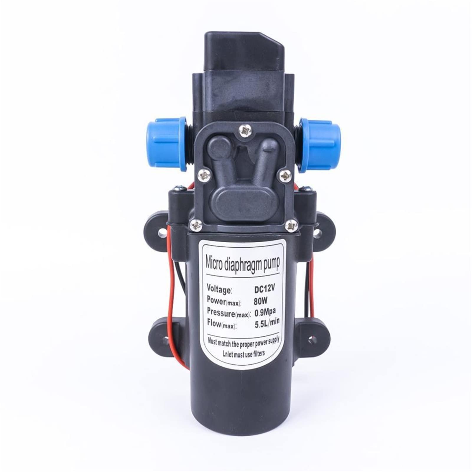 Bomba sumergible Bomba de agua ultra silenciosa Bomba de agua con interruptor automático eléctrico agrícola de 12 V, 80 W, 130 PSI, 5,5 l/min, pulverizador de agua de diafragma de alta presión