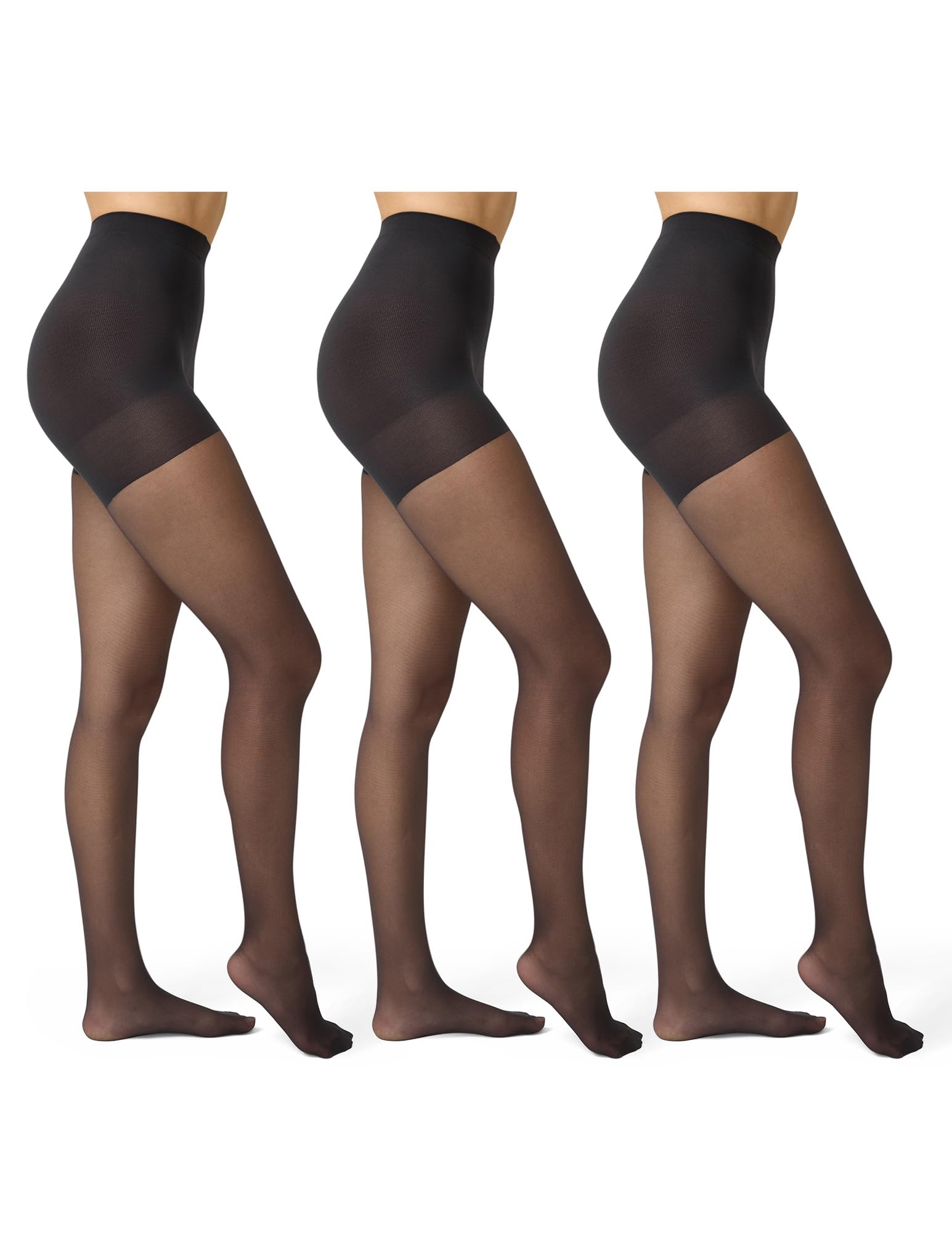 No Nonsense Collant modellanti di grandi forme, controllo dimagrante per una definizione impeccabile e una fiducia, Midnight Black - Confezione da 3 paia, C