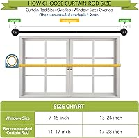 Vista 3 de KXLife Paquete de 2 barras de cortina autoadhesivas ajustables de 3/8 pulgadas para metal, puertas de madera, barra lateral multiusos de 17 a 28