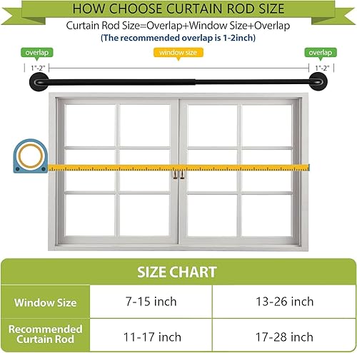 Miniatura 3 de KXLife Paquete de 2 barras de cortina autoadhesivas ajustables de 38 pulgadas para metal, puertas de madera, barra lateral multiusos de 17 a 28