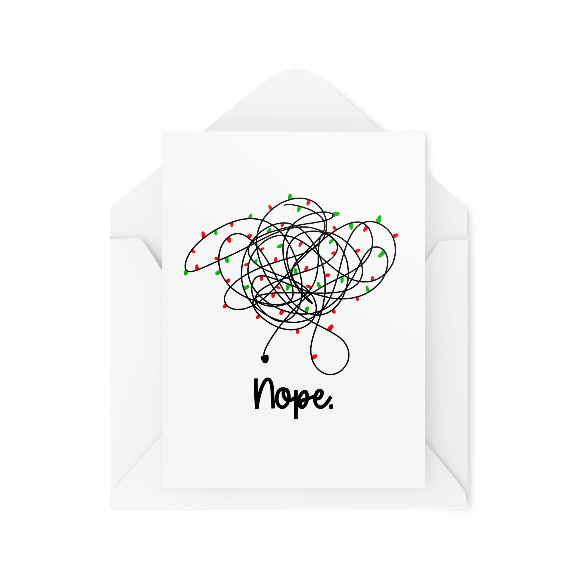 Funny Novelty Christmas Cards | Nope Tangled Christmas Lights | Christmas Present Xmas Celebration | Banter Funny | CBH1377