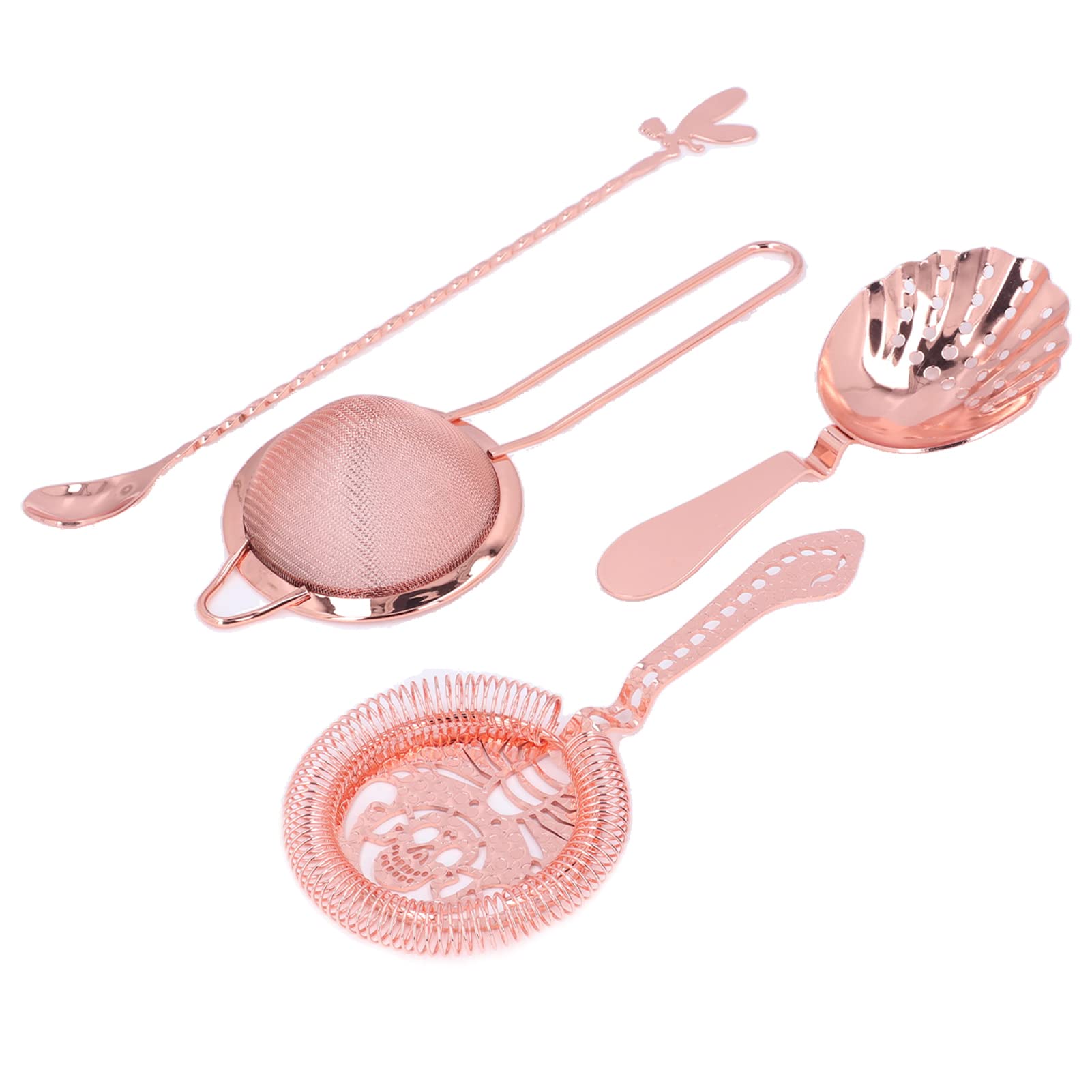 Juego De Coctelera De 11 Piezas, Kit De Barman, Juego De Mezclador De Bebidas De Acero Inoxidable Herramienta De Mezcla De Cóctel De Barra Colador De Coctelera De Martini para(Rose Gold)