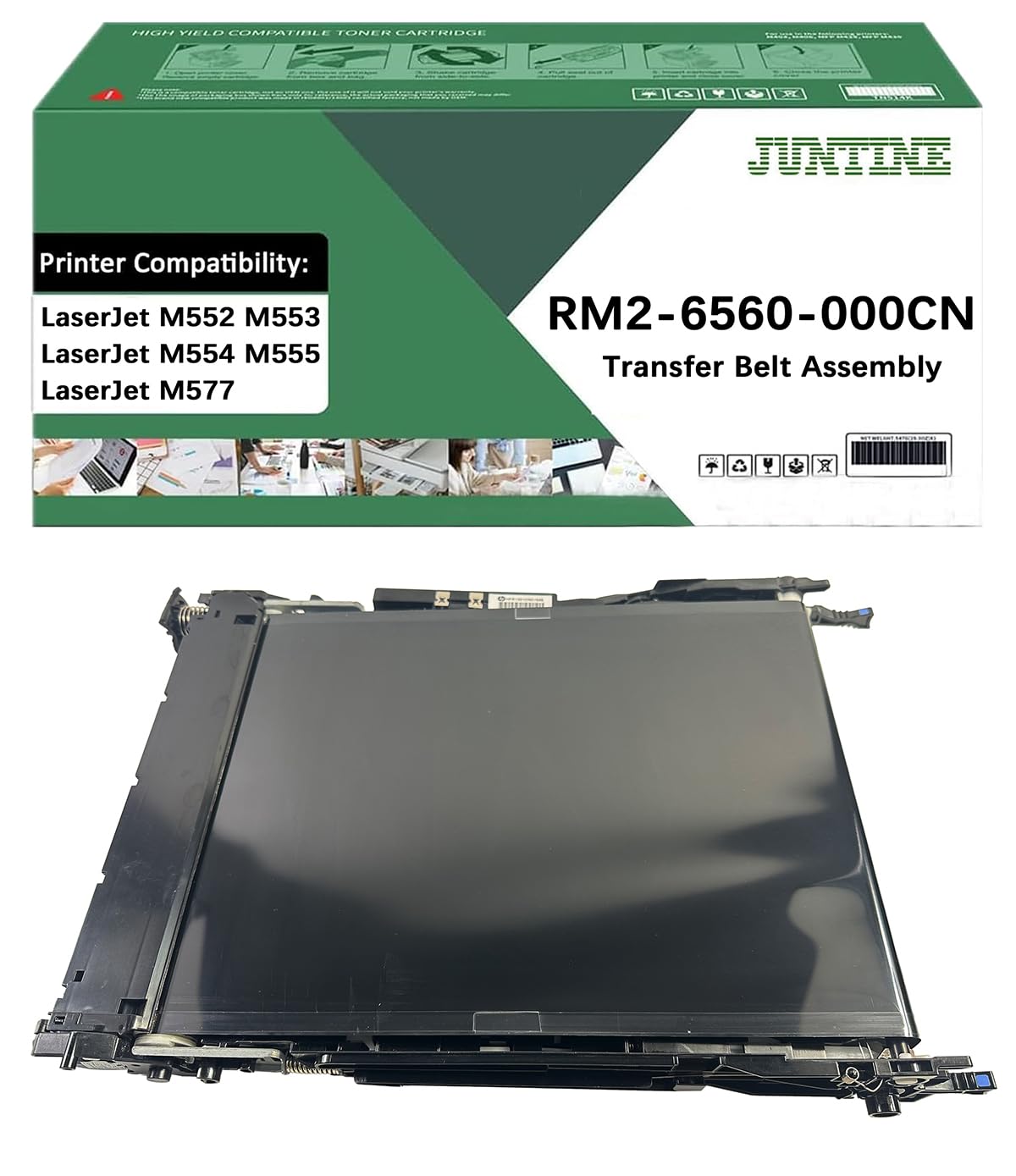 JUNTINE RM2-6560-000CN Transfer Belt Assembly Replacement for HP RM2-6560-000CN Transfer Belt Assembly Compatible with HP Laserjet M552 M553 M554 M555 M577 Printers(1-Pack)