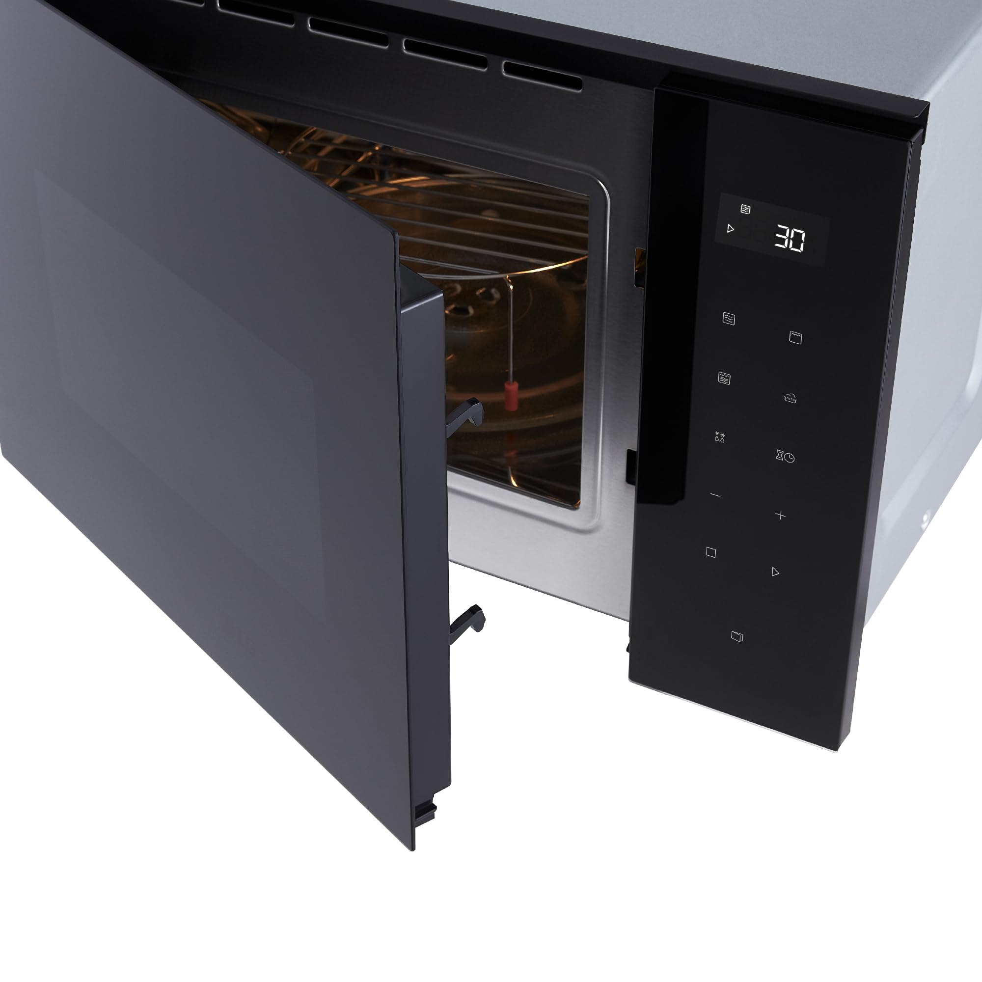 LG MGBZ2593F – Microondas Grill 2 en 1, 25L, Integración total, Display Led, 900W, Fácil impieza, Táctil, Cristal Negro, Inox
