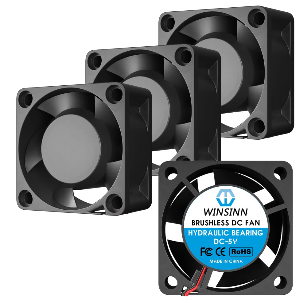 WINSINN Ventilador de 40mm 5V - Rodamiento Hidráulico 7000 RPM 4020 Silencioso para Impresora 3D/DVR/Electrónica Pequeña, Cable 30cm XH2.54-2PIN, Sin Escobillas 40x20mm (4 Pcs)