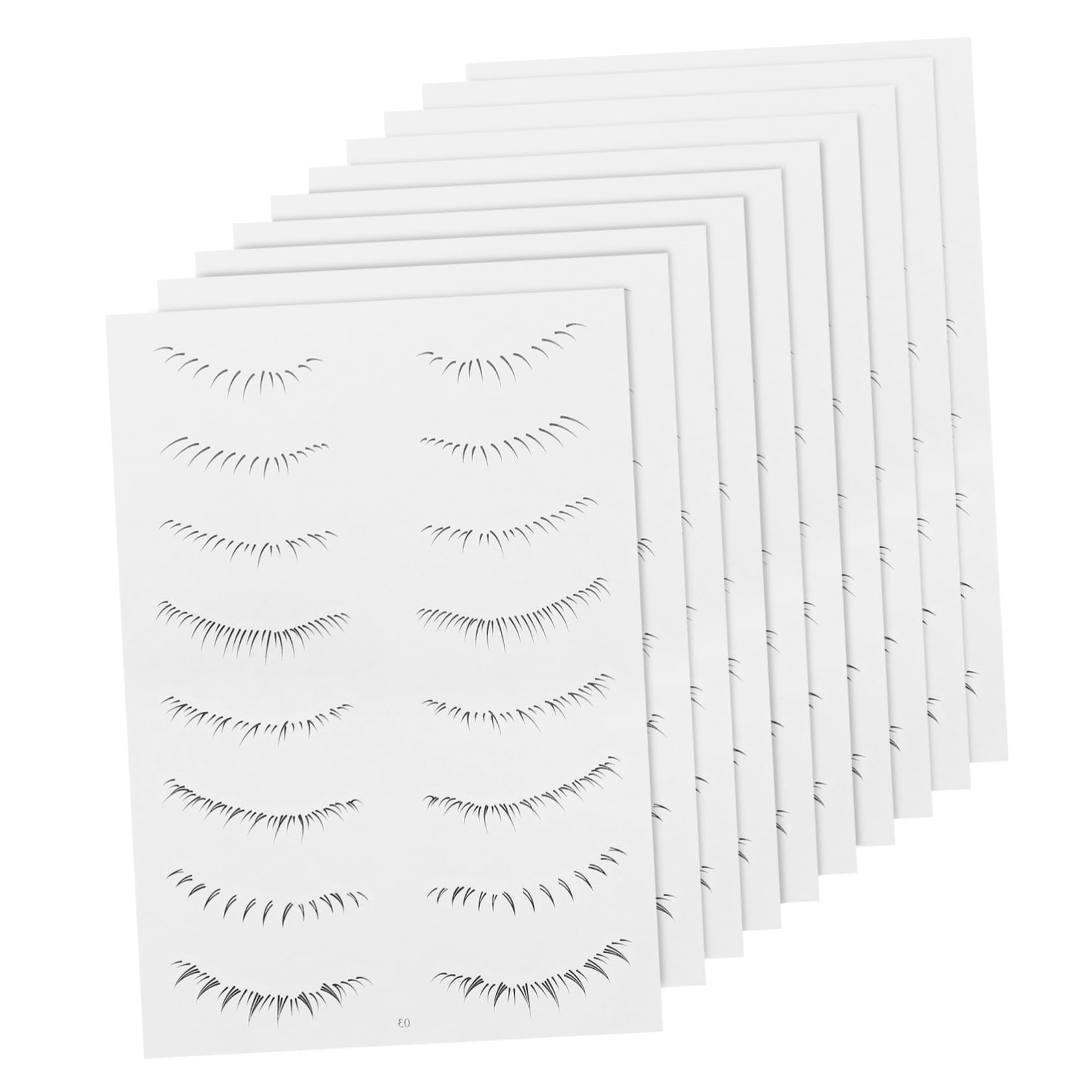 FRCOLOR 10 Sheets Ladies Eyelash Stickers Natural Look Lower Eyelash Tattoo for Effortless Eye Makeup for Parties Weddings and Night out Easy to Apply Makeup Tools