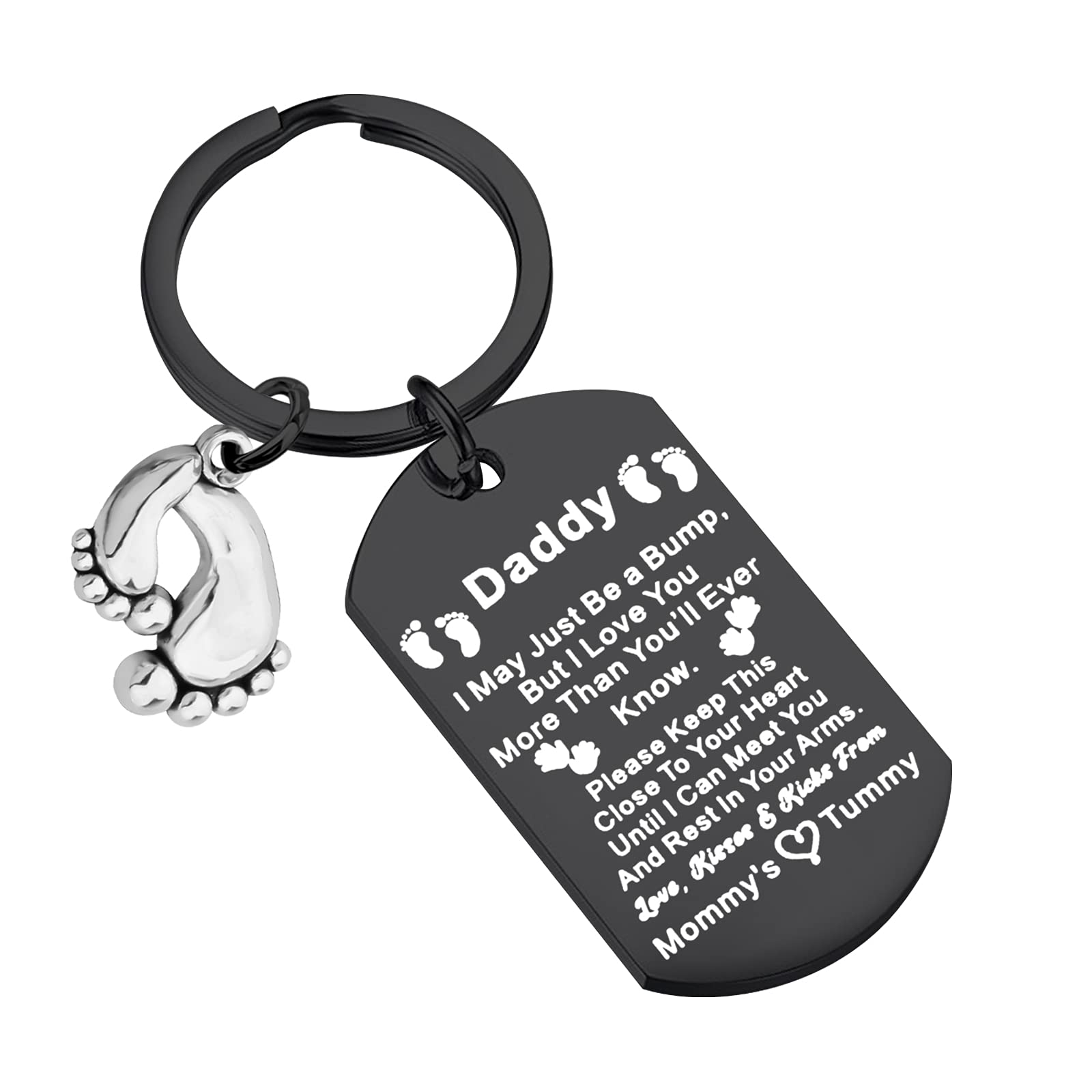 WSNANG Daddy to Be Gifts New Dad Keychain First Time Dads Gifts I May Just Be a Bump I Love You Daddy Keychain