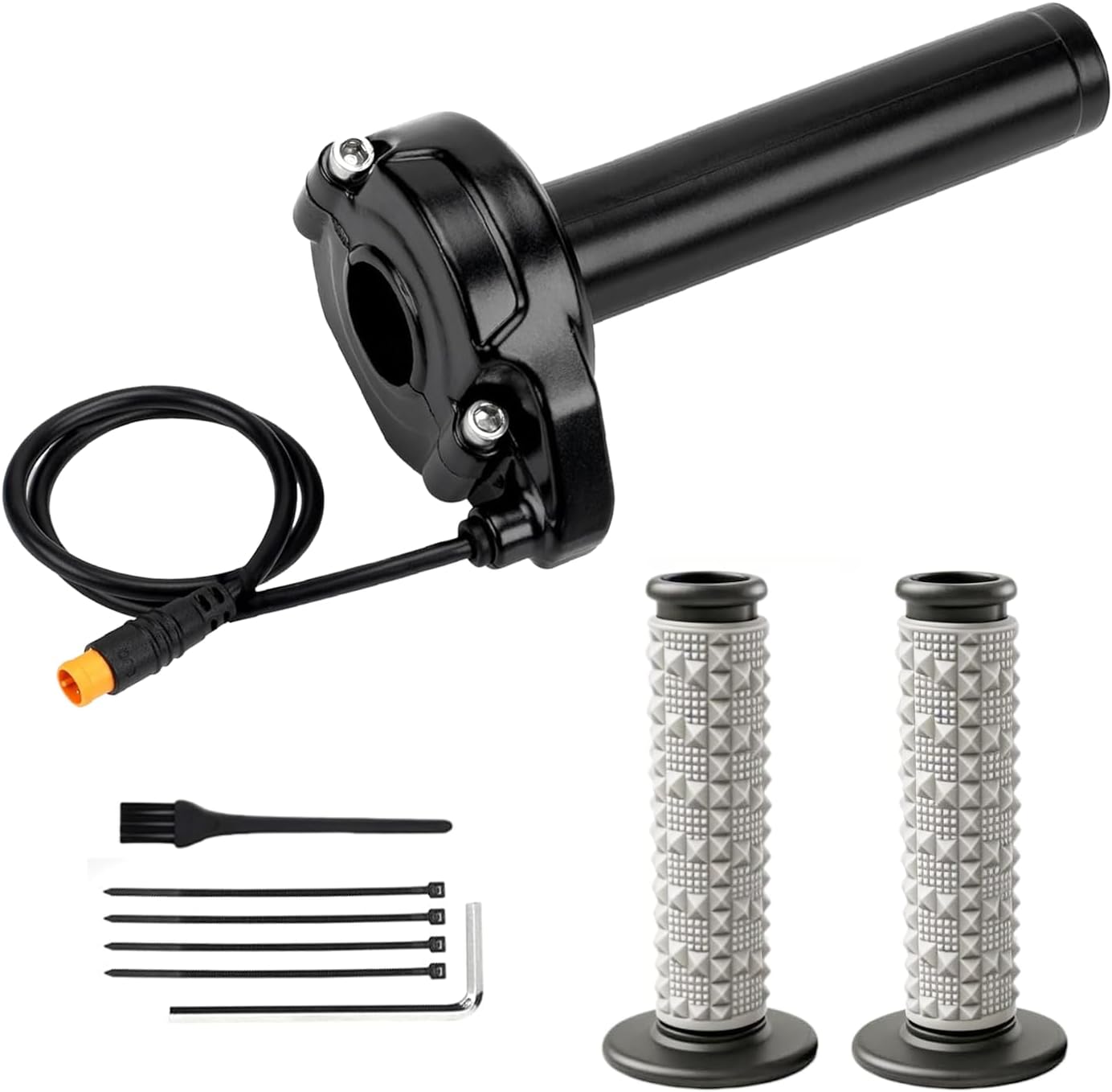Ebike Full Twist Throttle for Macfox, 3 Pin Surron Style Throttle Grip Kit 12V-72V Compatible with HappyRun Freego Heybike Electric Dirt Bike