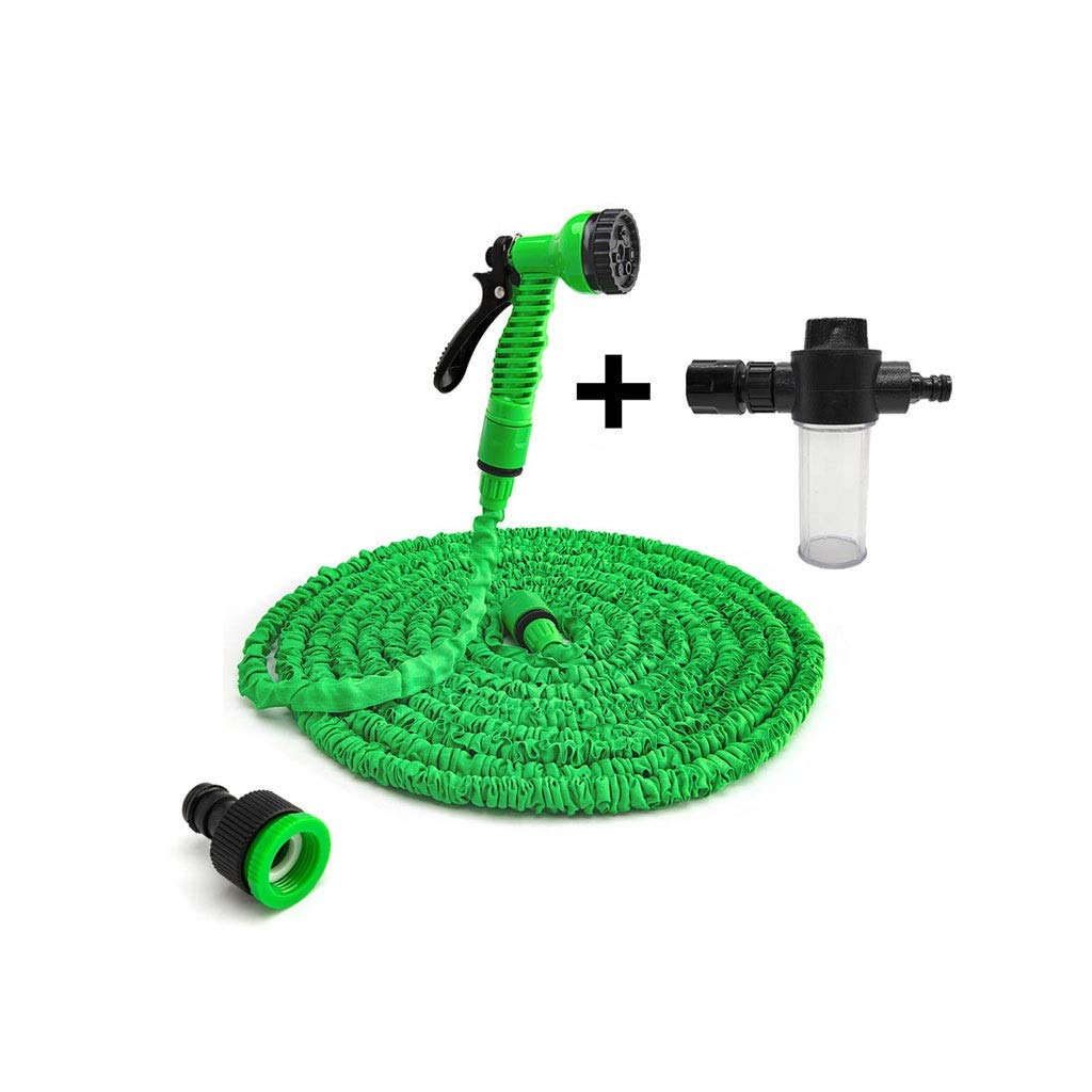 Manguera de jardín Manguera de Agua Flexible Extensible Manguera Mangueras de plástico Tubería con Pistola rociadora for regar rociador de Lavado de Autos (Size : 50FT-15M Extended)