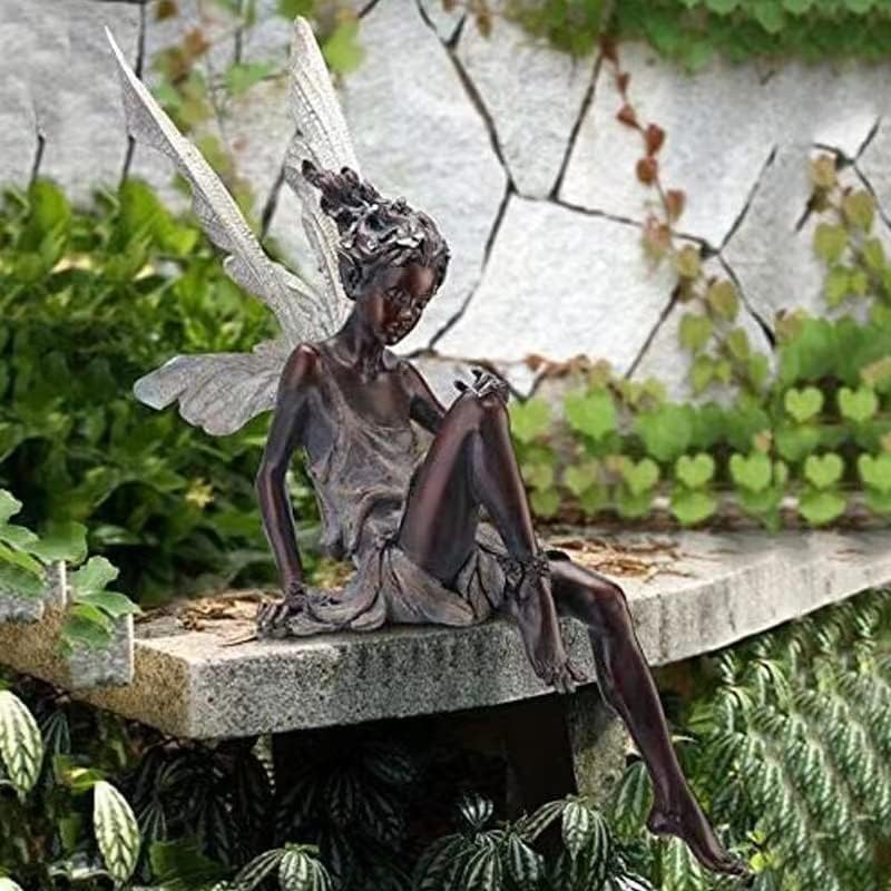Miniatura 4 de Figura de resina de jardín, estatua de ángel, esculturas de jardín, estatua de flores, estatua de jardín, decoración al aire libre, exquisita