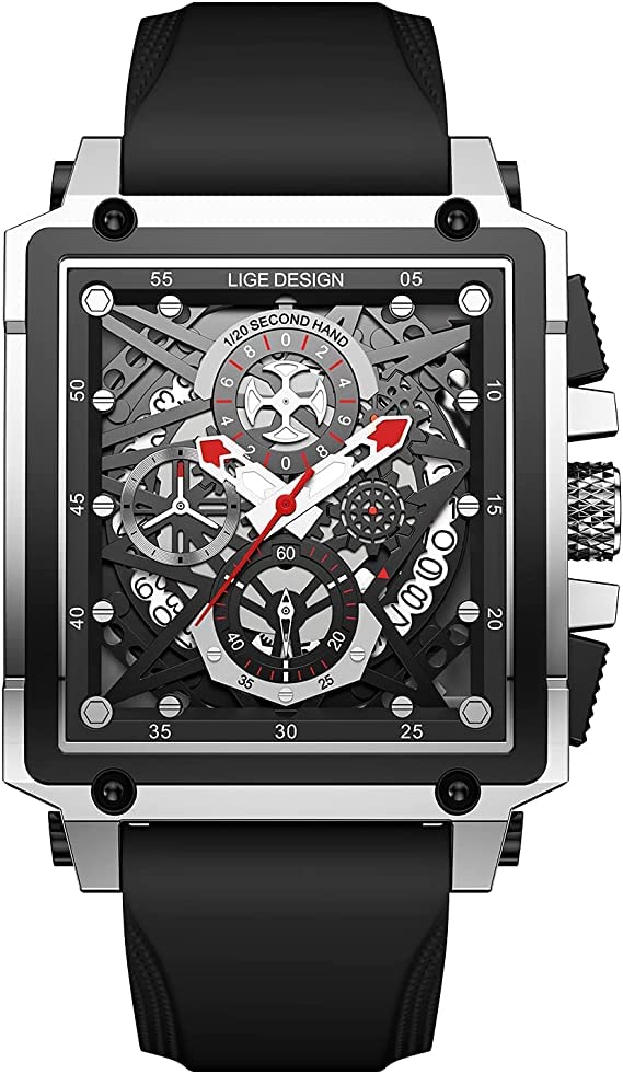 OVERFLY 8936-Black-Silver Chronograph Military Sports Watch for Men (B0BDS72HQ2) Amazon Price History, Amazon Price Tracker