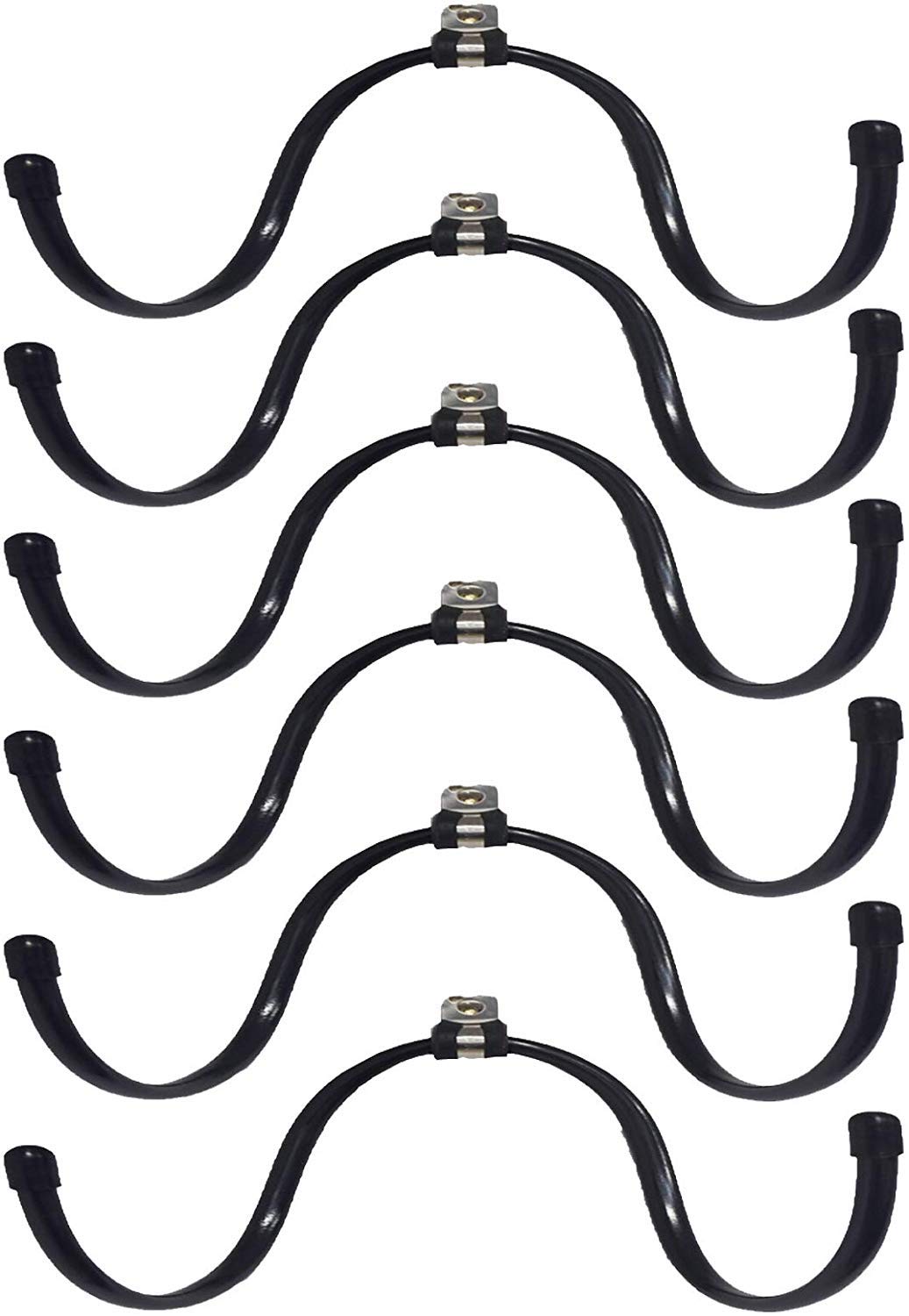 6 Pack—Wall Mount Wine/Towel Rack,Wall Mounted Flexible Adjustable Metal Wine Bottle & Glass Rack Holder | Home & Kitchen Décor | Storage Rack | Wall Mounted Shelves — Rubber protection ?No scratches?