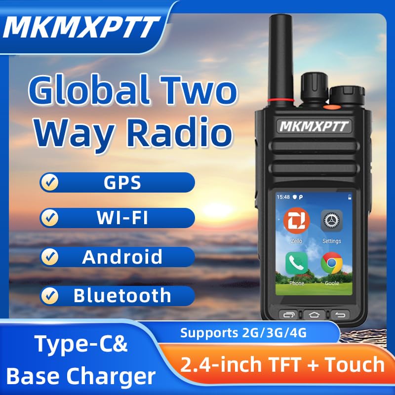 Globales HD Walkie-Talkie, 6,1 cm TFT Touchscreen, Android 9.0, WLAN, Bluetooth, GPS, 2G/3G/4G Unterstützung
