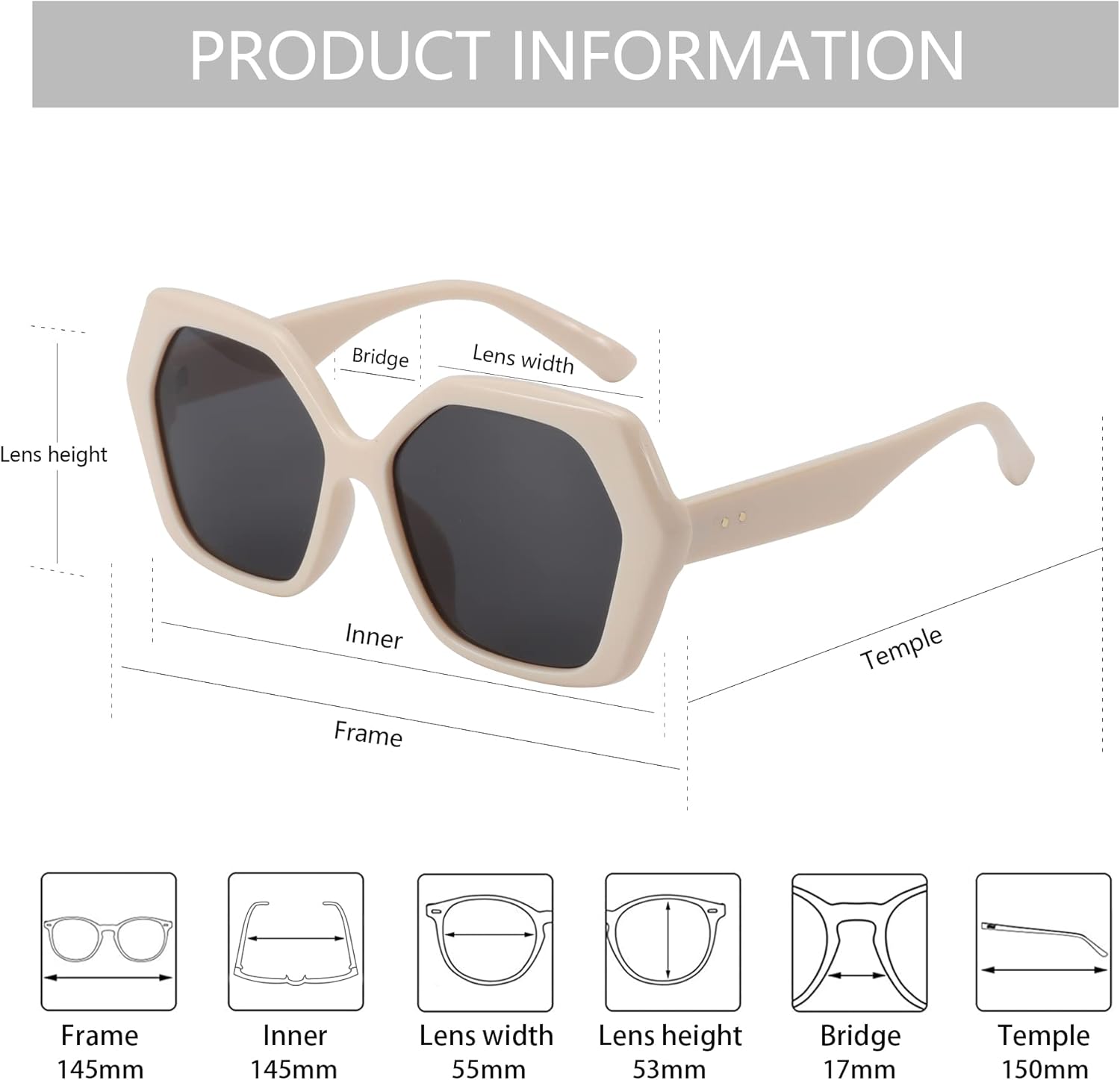 ZENOTTIC Retro Oversized Hexagonal Sunglasses for Women 100% UV400 Protection - Image 5