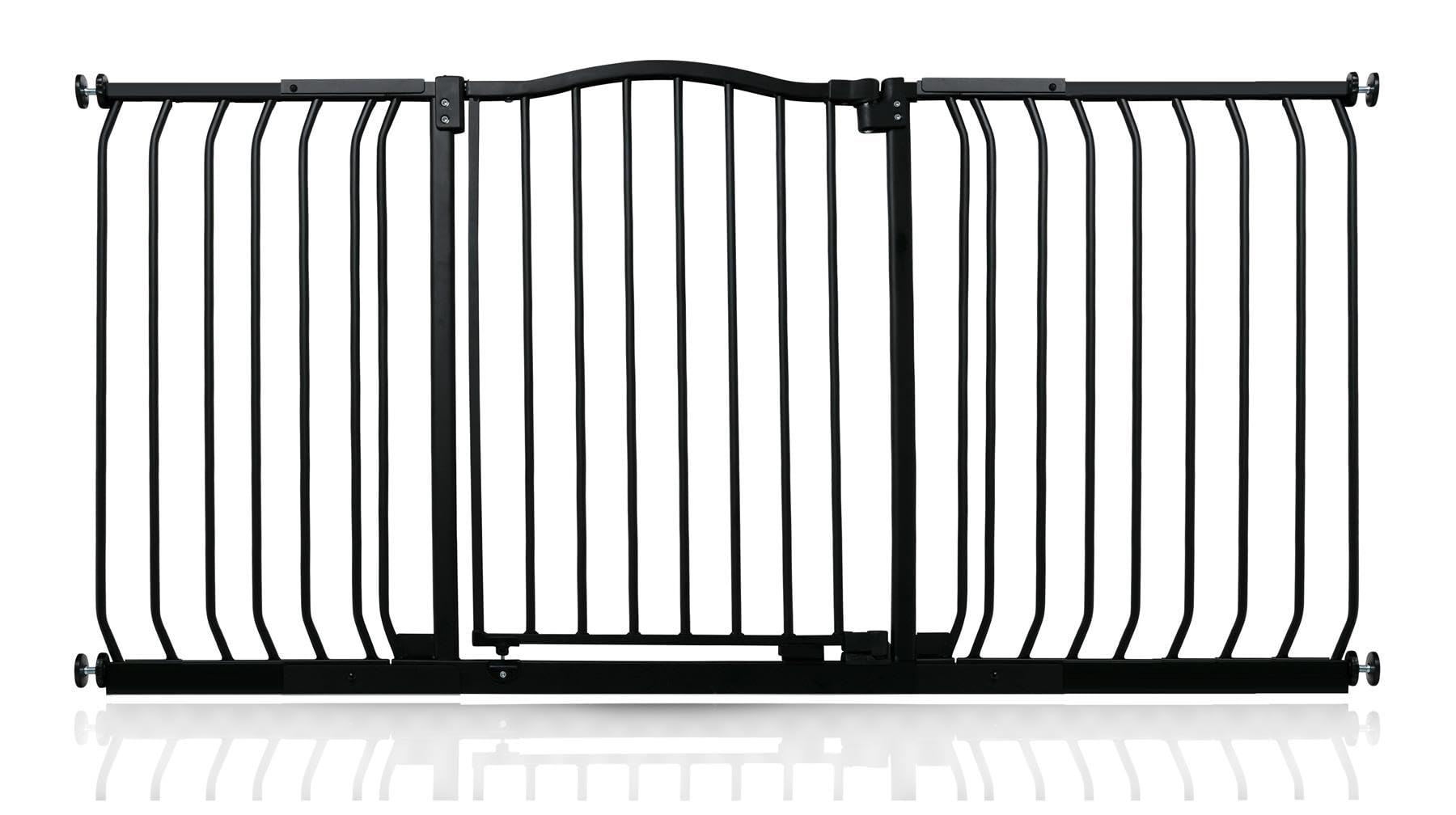 Safetots Brama Bezpieczenstwa z Zaokraglonym Górnym Elementem, 152 cm - 161 cm, Matowa Czarna, Brama Naciskowa do Schodów, Brama Dla Dzieci do Drzwi, Bariera Bezpieczenstwa, Latwa Instalacja