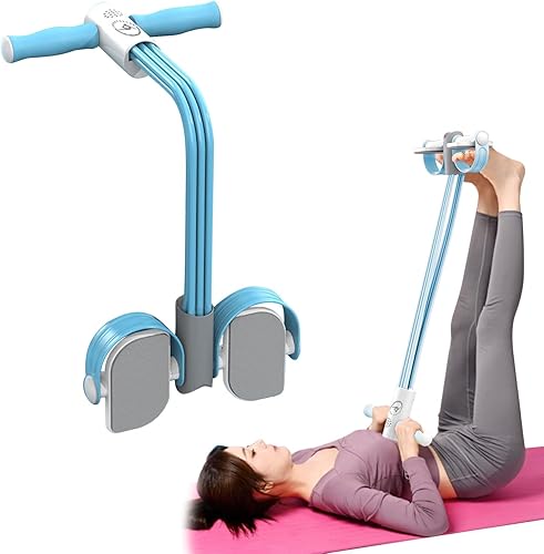 CALIDAKA Cuerda de tensión multifunción, banda elástica de 6 tubos de resistencia para pedal de yoga, cuerda de resistencia para extractores de