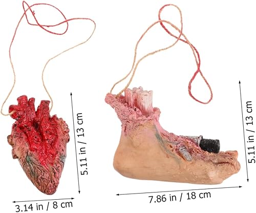 Miniatura 2 de TOYANDONA 2 piezas de órgano humano simulado colgante, broma, juguetes de broma de sangre de Halloween, accesorios de sangre de Halloween,