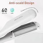 TANSHINE Vaisseau de cheveux,2 Barrel Ceramic Rovy Wave Curling fer,1.25 Inch Ionic Deep Waver Curler avec double tension, protection anti-calcaire pour les vagues de plage, baguette de curling de temp réglable, blanc