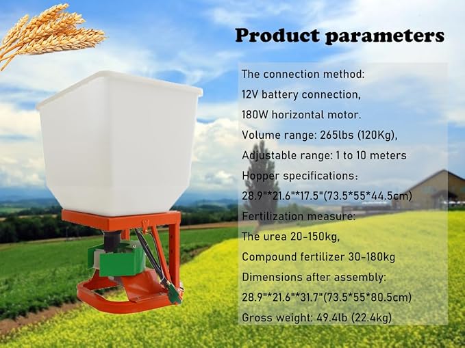 Esparcidor eléctrico de fertilizante para ATV 265LB miniatura 4