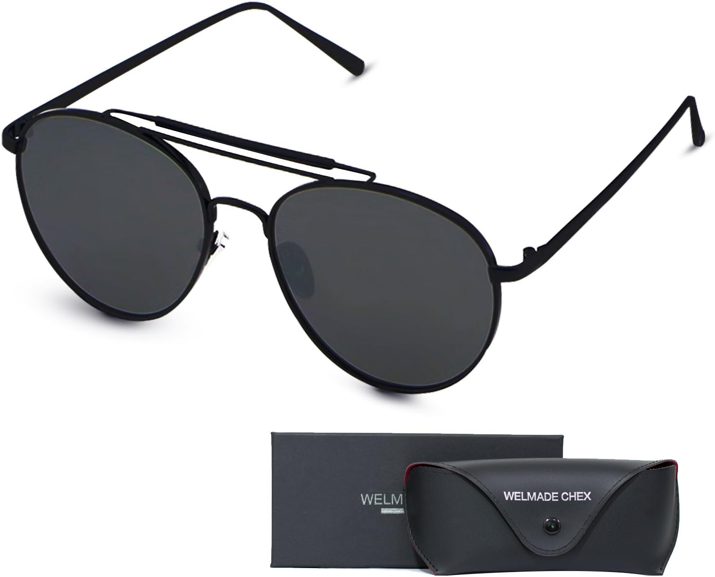 Aviator Full Silver Mirror Metal Frame Sunglasses (BLACK, BLACK)