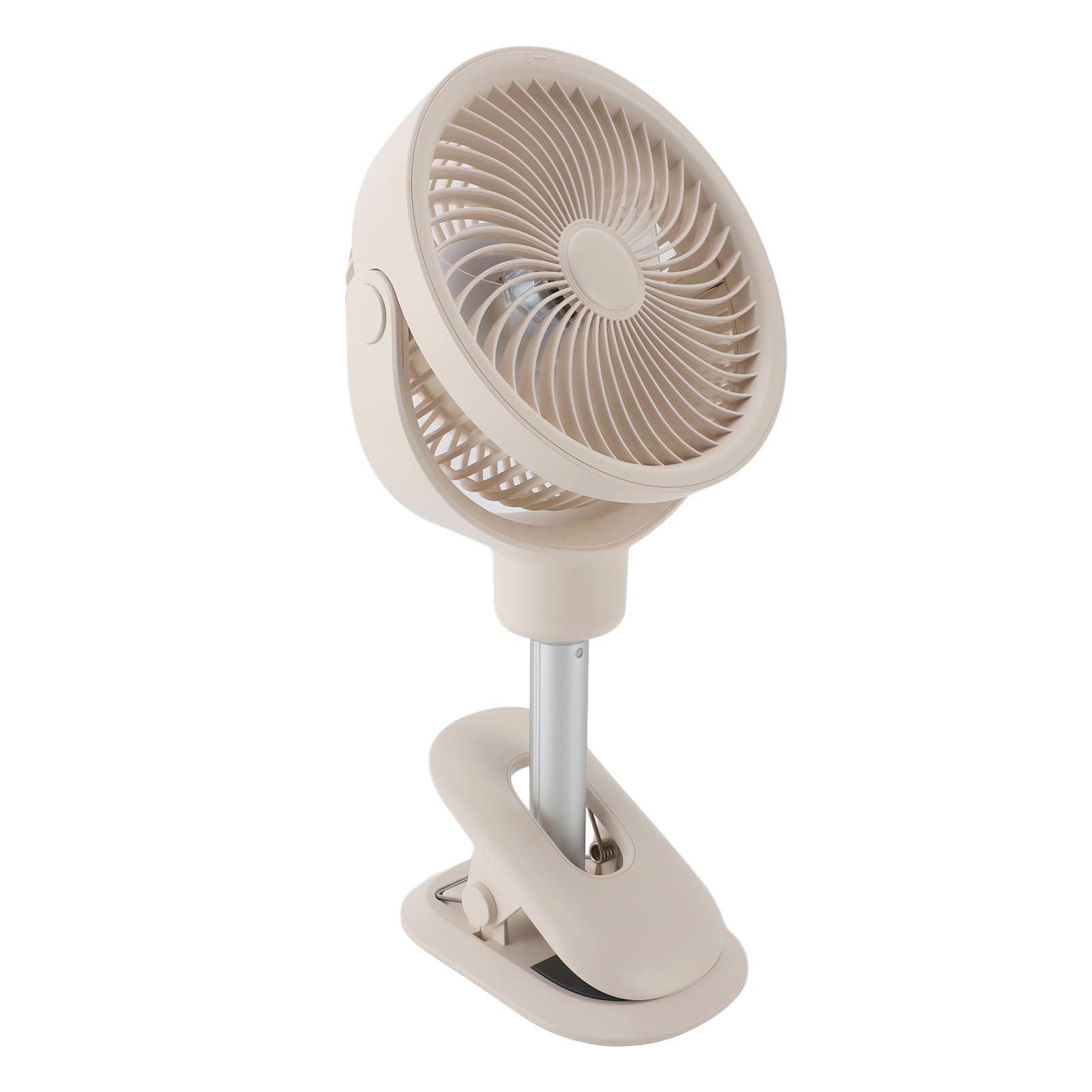 Topiky Ventilatore da Scrivania Oscillante, Ventola Telescopica con Clip con Luce Notturna a LED, Ventilatore da Tavolo Piccolo Ricaricabile Tramite USB, Portatile Silenzioso a 4 velocità per