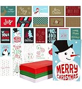 Christmas Cards Bulk Box Set, 108 Cards, Blank with Red, Green & White Envelopes, Assorted Christ...