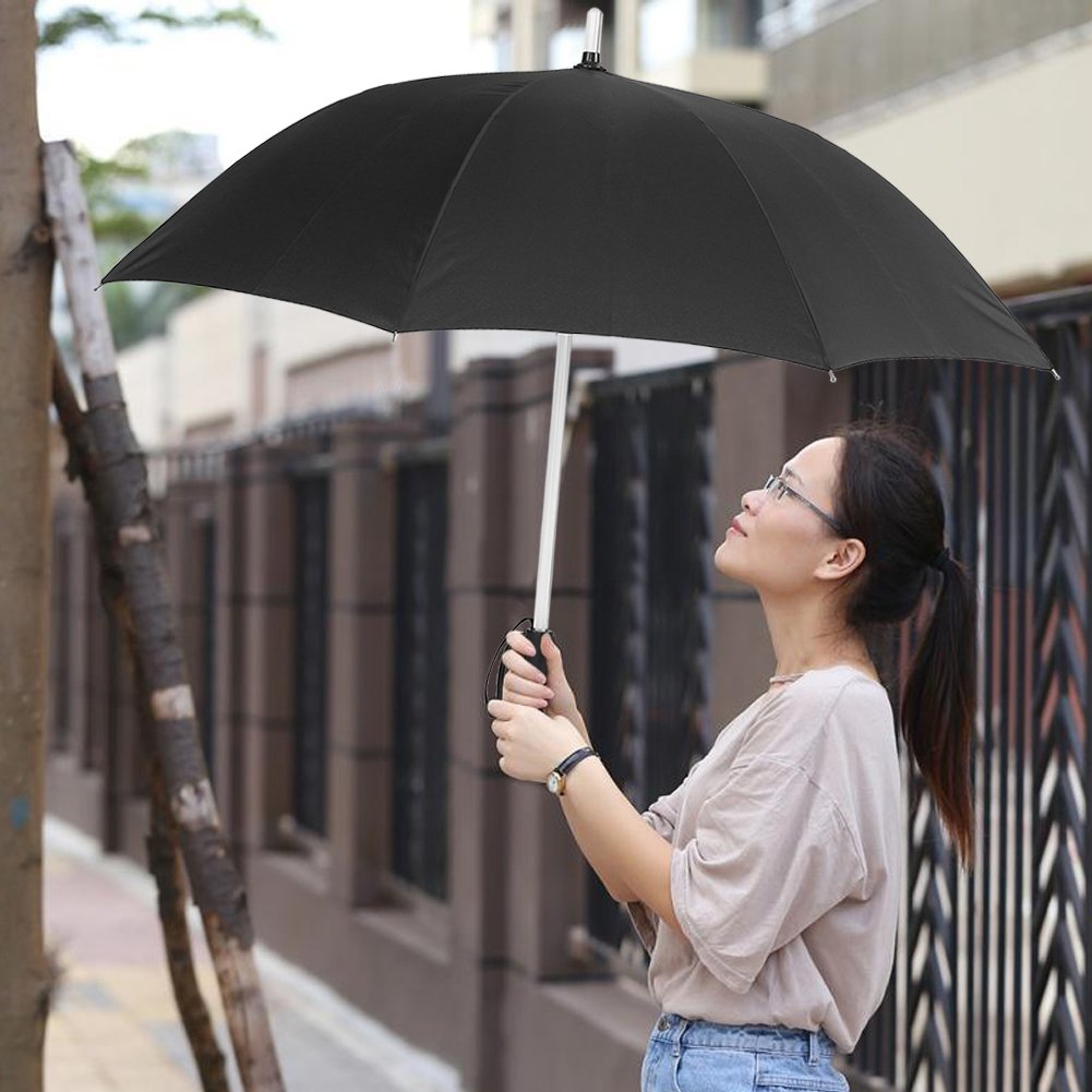 Parasol Led Parasole Led Tkanina Poliestrowa Zasilany z Baterii 7 Zmiana Koloru Led Parasol Latarka do Bezpiecznego Nocnego Chodzenia Przezroczysty (Czarny)