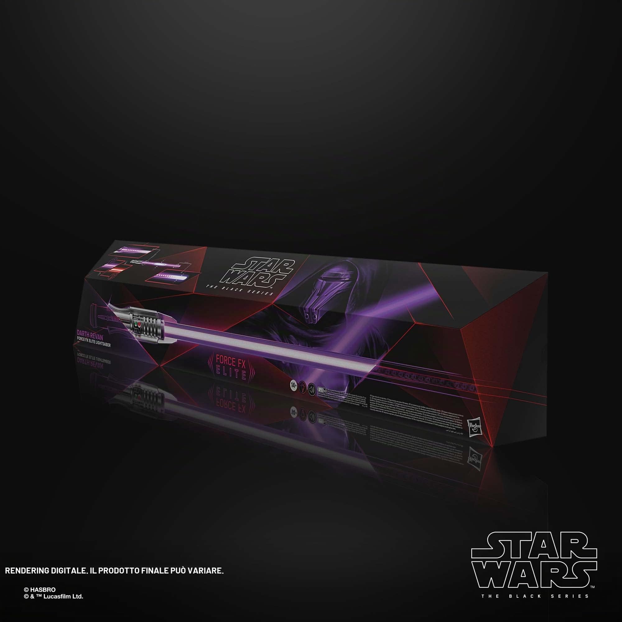 Star Wars Hasbro The Black Series, Spada Laser Elettronica Force FX Elite di Darth Revan, con luci a LED di Nuova Generazione ed Effetti sonori