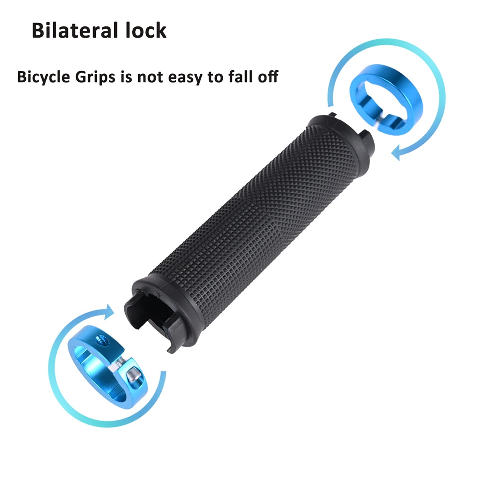 Manopole Per Bici In Gomma Arancione/nero Antiscivolo Con Blocco - Per Mountain Bike E Manubri Fino A 22mm