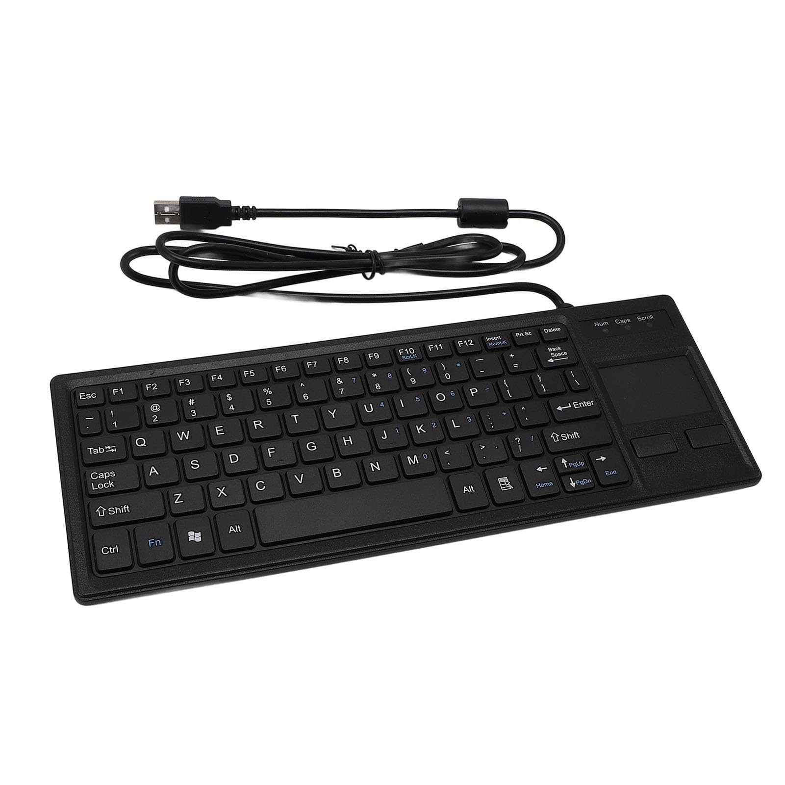 Cuifati Klawiatura Przemysłowa z Panelem Dotykowym, Przewodowa Klawiatura USB z Klawiszami Nożycowymi Typu X i Wbudowanym Koncentratorem USB, pyłoszczelność IP68, do zastosowań w